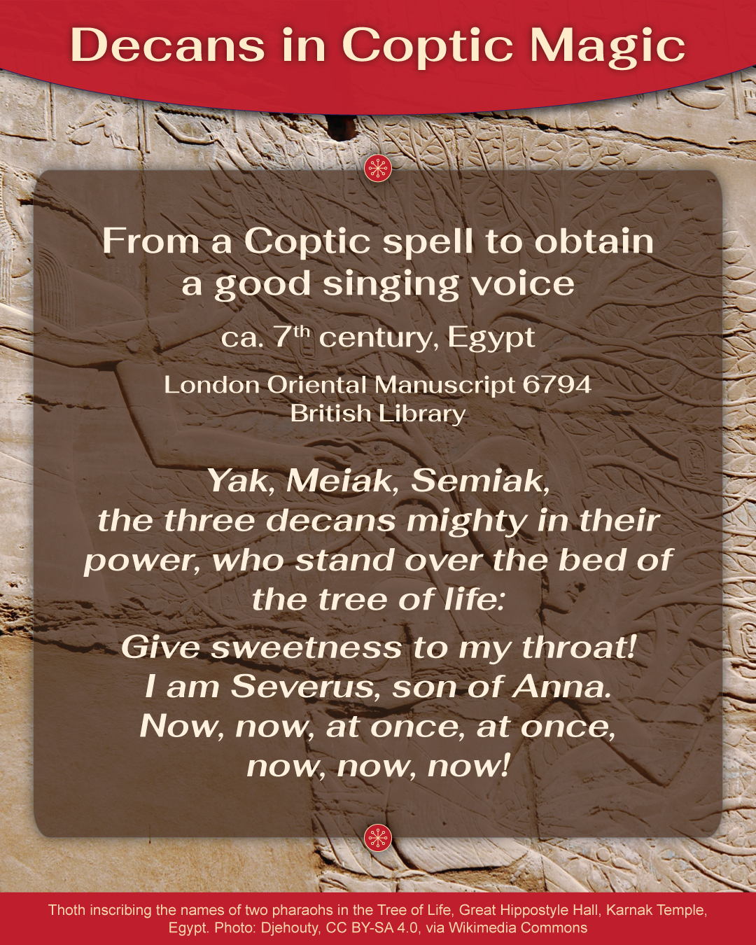 Ancient Egyptian Decans in Coptic Magic