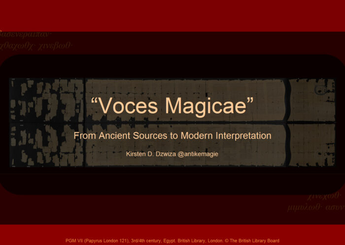 voces magicae lecture kirsten dzwiza